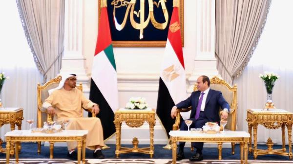 UAE President Sheikh Mohamed bin Zayed Al Nahyan arrived on Sunday in Egypt wher<em></em>e he discussed bilateral cooperation and strategic partnerships with the Egyptian President.