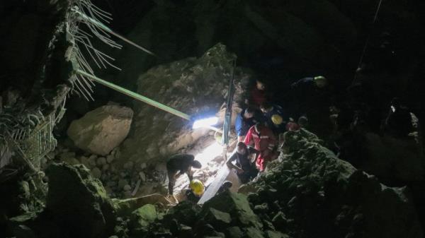 Rescue teams working through the night were able to provide supplies of oxygen, as well as food and water to some of those trapped through gaps in the rubble, state news agency INA said.