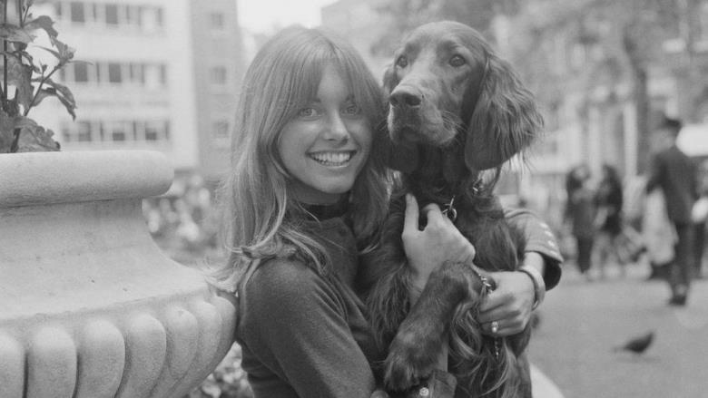 Olivia Newton-John and a dog